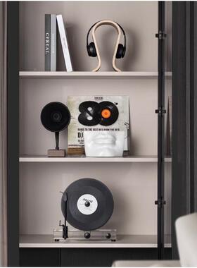 贝子轻奢音乐主题音乐主题仿真立艺黑胶式复机古唱片留声机售楼处