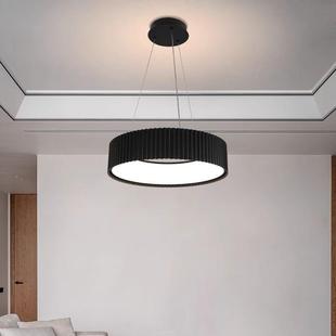 北欧格创意简约现代餐551吊黑色圆形波纹设计温馨厅卧灯室房风间