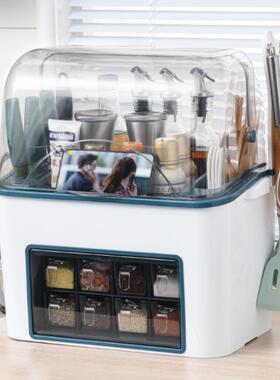 多号途厨房置物架大透明盖子调91082用味盒架组合套刀装侧放锅盖