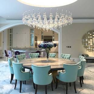 959艺岛术烛光餐桌 梯间台别墅楼法式 简约式 蜡烛长吊灯欧餐厅个性