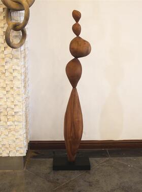 厂家销售黑色碳化KOH质摆件销售木中会心别墅客厅书室房客玄关艺