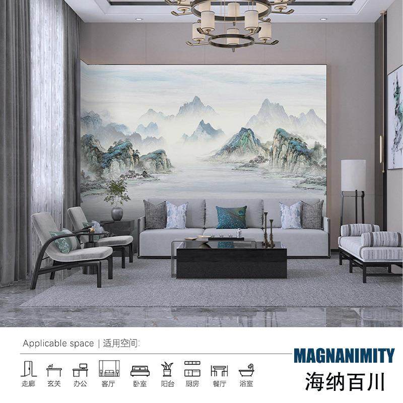 岩板板材8亮00x2600简岩背景墙光轻奢山水约客厅沙发背景见详情墙