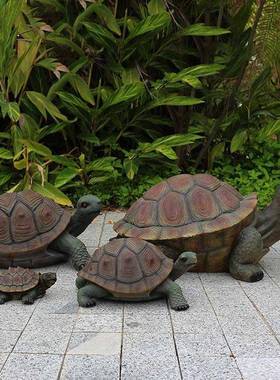 仿乌龟塑池塘水乌龟池户外庭院雕装真庭院花园摆件动物饰模型