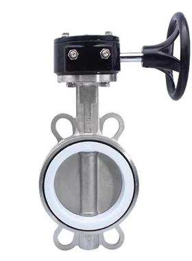 涡轮不锈F钢夹蝶阀D371-16软密封对水利农田灌溉不锈钢蝶FKNP阀