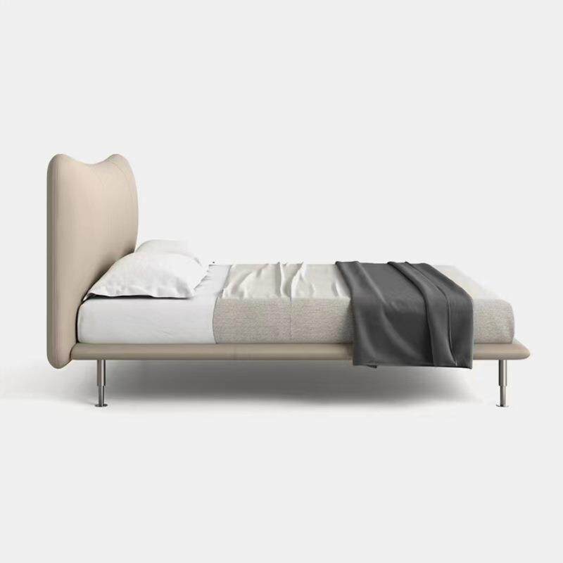 拜亚高脚悬浮真皮床卧室家具现代简约网红创意设计师款软靠布艺床