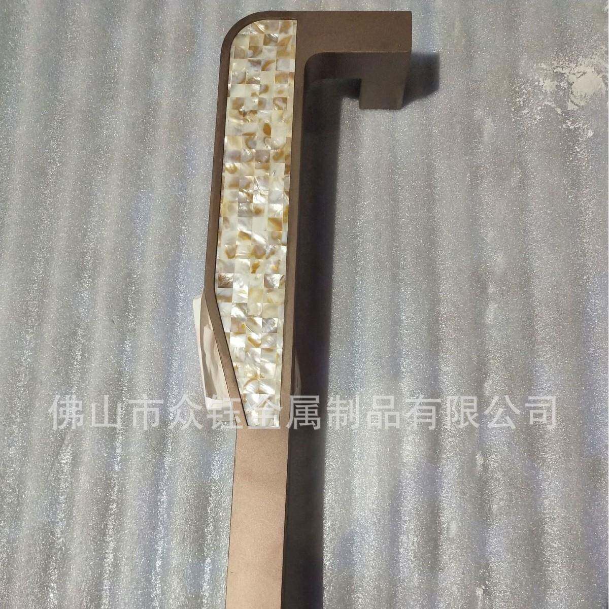 海花岛316不锈钢镶贝壳大门拉手商业娱乐办公楼大理石门把手