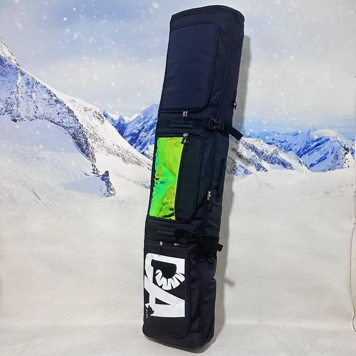 火烈鸟分仓滑雪板包静音轮可托运板包大容量双肩防水滑雪包滑雪装