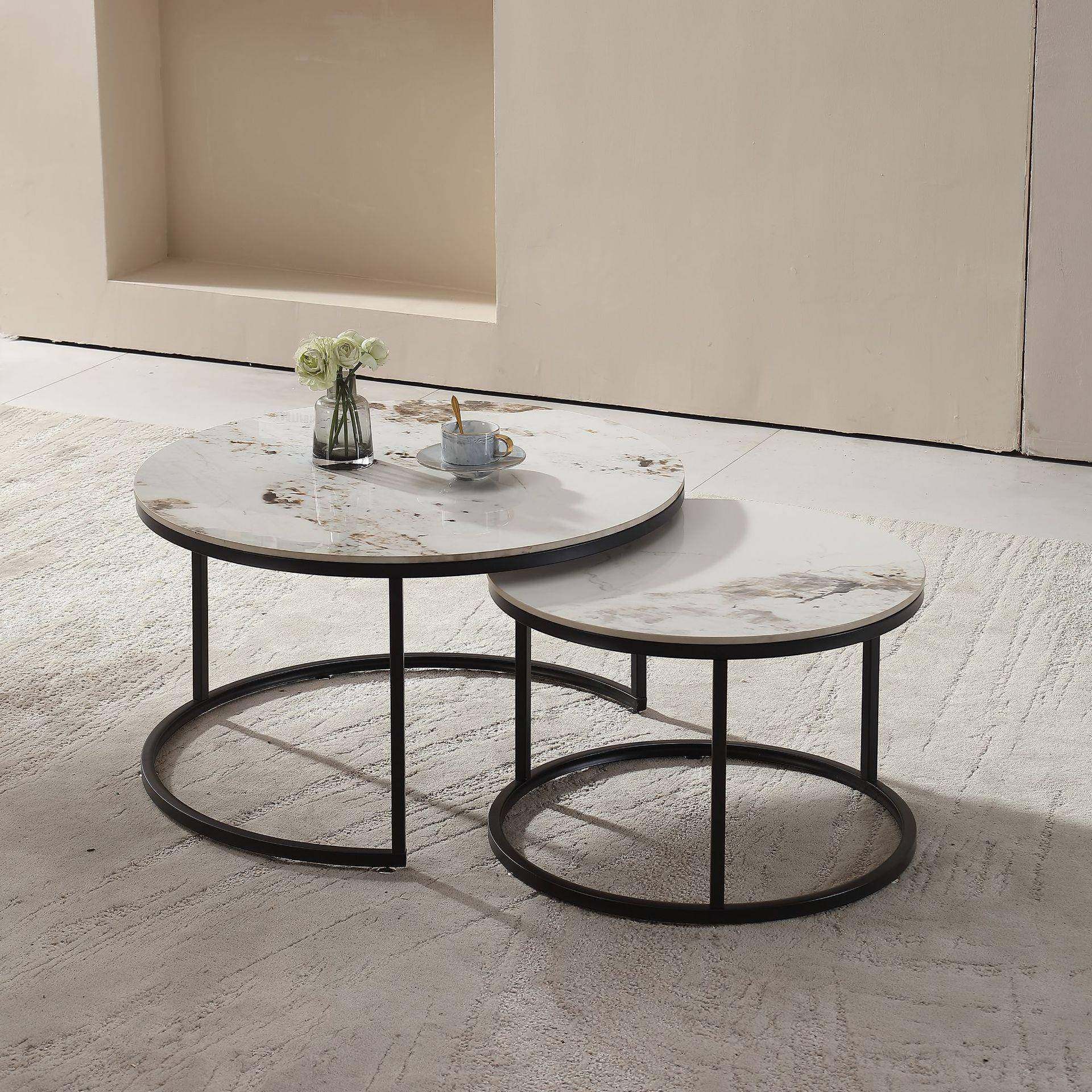 客厅子母茶几小户型现代圆形岩板圆几大小组合简约茶桌岩板茶几,鲜花速递/花卉仿真/绿植园艺,割草机/草坪机,淘宝优惠券,粉丝福利购,淘宝优惠卷