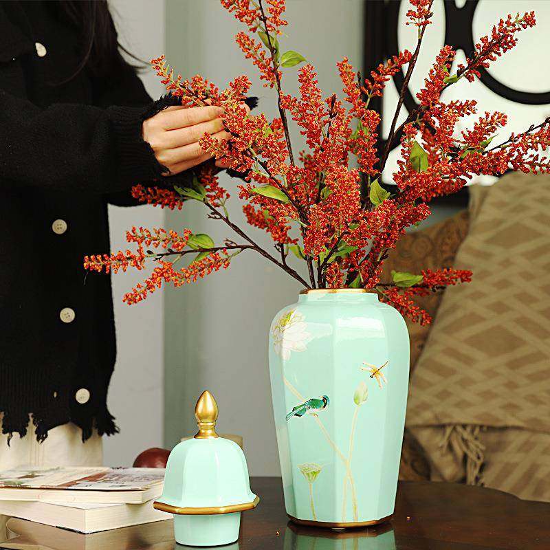 美式陶瓷花瓶高UTP级感玄关视电柜插花器现代简厅约桌摆面件客装,橡塑材料及制品,工业陶瓷,淘宝优惠券,粉丝福利购,淘宝优惠卷