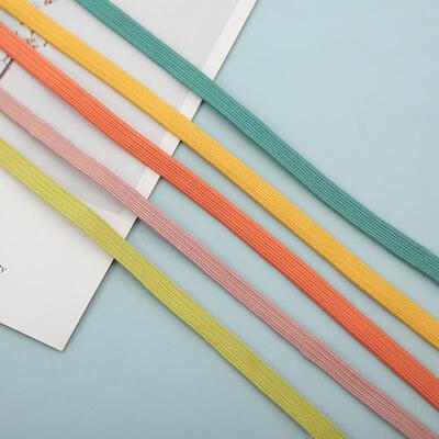 现货0.WWD8CCM0.6M双层厚空心彩色尼龙松紧带高柔加软弹橡皮筋扁