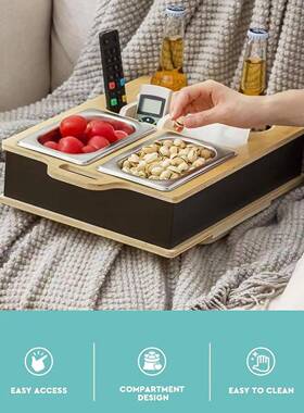 实木发扶收纳盒质11.22创意木零沙食啤手酒收纳盒可折叠夹式扶手