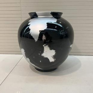 新中式 创手绘描玄银陶瓷办陈设饰FT0品摆件样板意房间酒店公室关