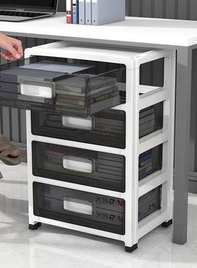 书桌物置架办公桌下收纳柜旁可移动架书落地文件推车零PKU食陈桌