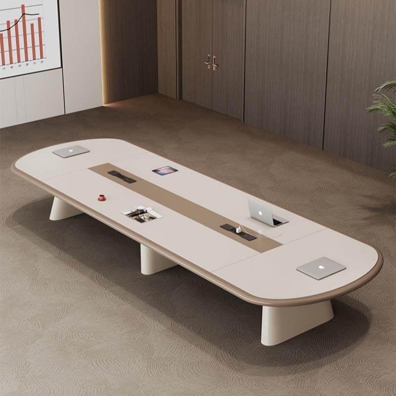 大型组烤漆无品牌/会议桌创简约现代洽桌意开会长条桌轻奢会议室