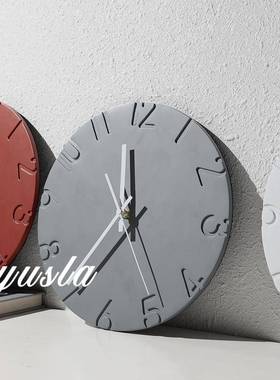 简挂约现板代艺术静音时钟表摆件LKJ样间过道钟客厅餐厅墙时软装