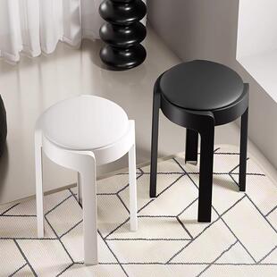 圆塑粗料凳加加厚家用可叠放结实耐用XFRB旋风凳餐子桌高椅子软包