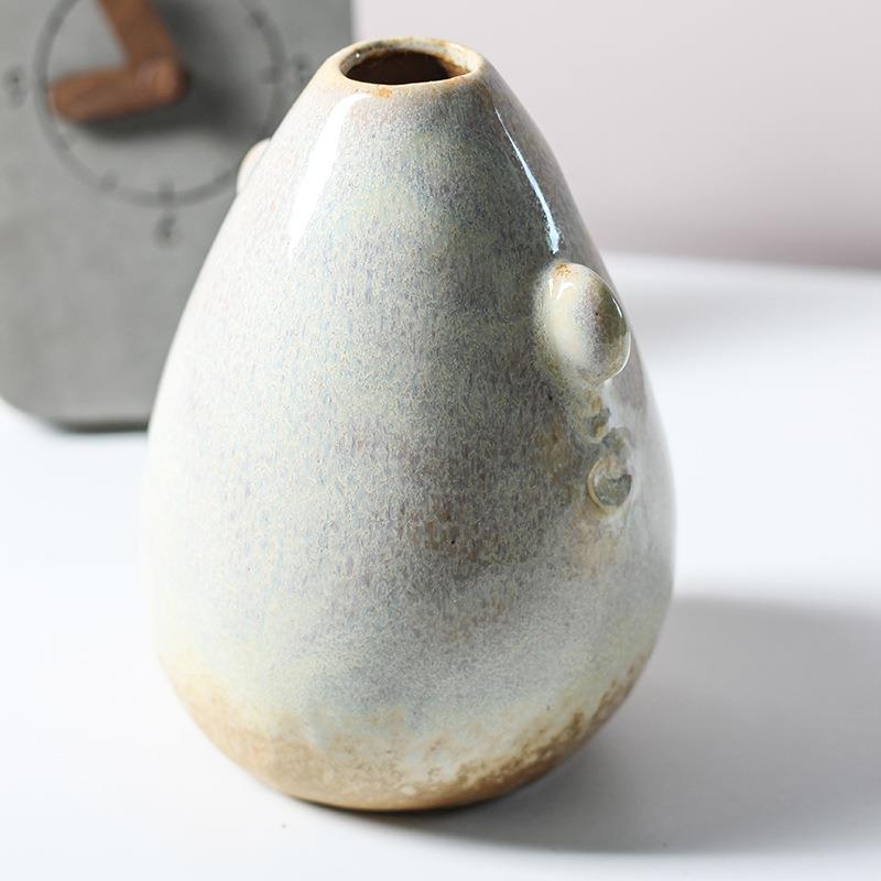 现代轻奢陶瓷花瓶件摆品复古人脸花器家居饰iLM4886n宿s民客厅软