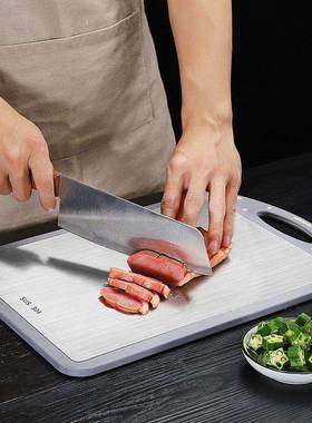 30板不锈钢双面菜板家用霉多功能菜塑料04301双加厚防水果砧板擀4