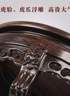 黑木形底座花盆花瓶奇檀石盆景酒69896797缸坛佛加高红木圆实木像