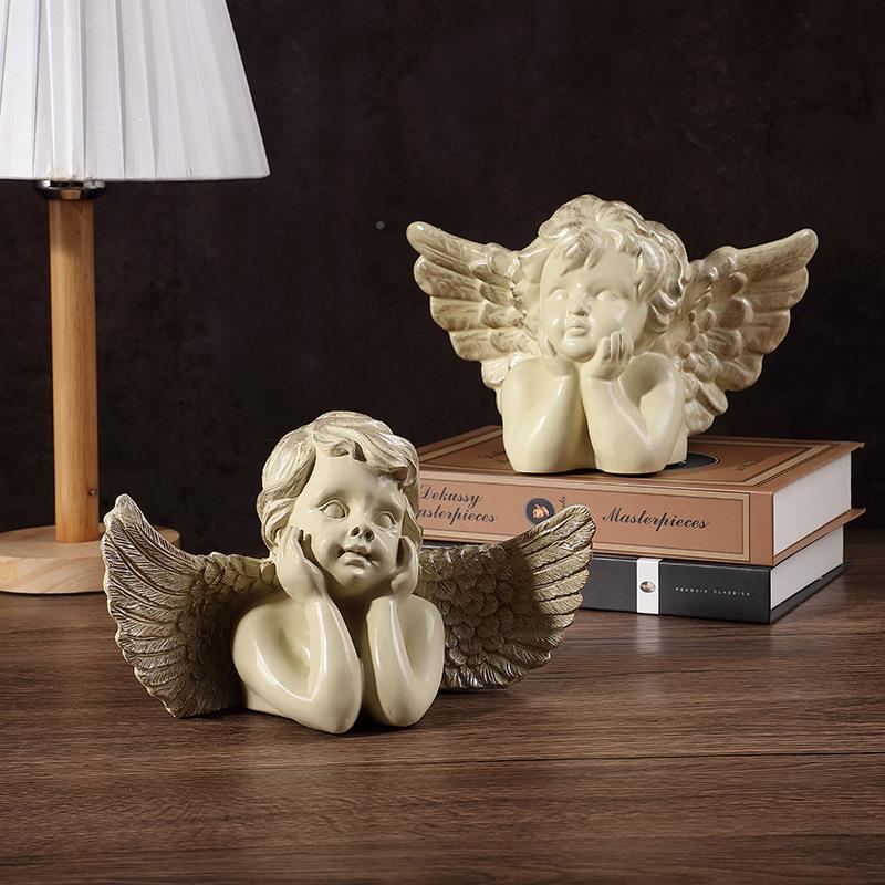 欧式复小天人物件艺术桌面AMT0806摆工艺使品树脂雕像模型装饰品