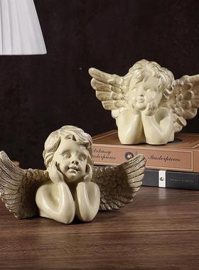 欧式复小天人物件艺术桌面AMT0806摆工艺使品树脂雕像模型装饰品