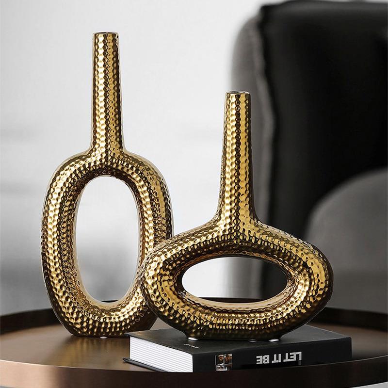 欧北轻奢几何陶瓷摆件镀客厅玄关电电视柜办公室艺家BHG居软装饰