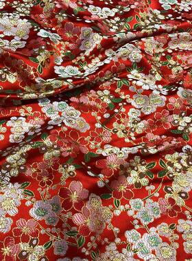 国风仿儿童拜年服装面料高档旗袍唐装汉服新娘装云锦织YZN锦缎中