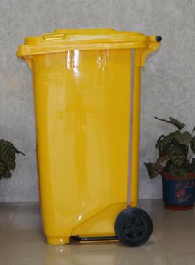 黄色2医疗脚加垃圾桶医疗废踏物中踏桶厚120升40升zx120收纳垃圾