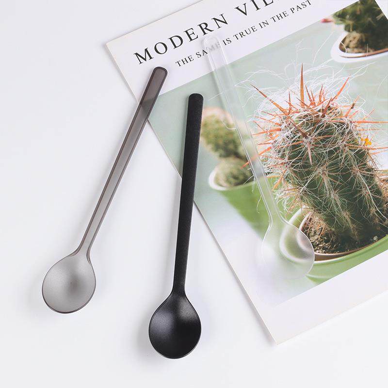 2次1cm一性长独立包装柄勺子塑料甜品烧冰粉磨砂调羹VCG奶茶仙草