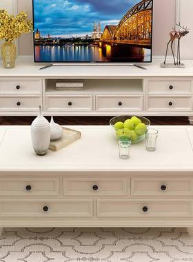 美式实木电厅视柜茶几MS-DSG-0现组合客地柜白色简约代小户型储物