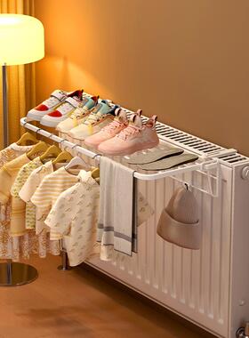 可折叠暖F98T869T气片晾衣架隐衣形方晾服置物架收纳气暖上管挂架