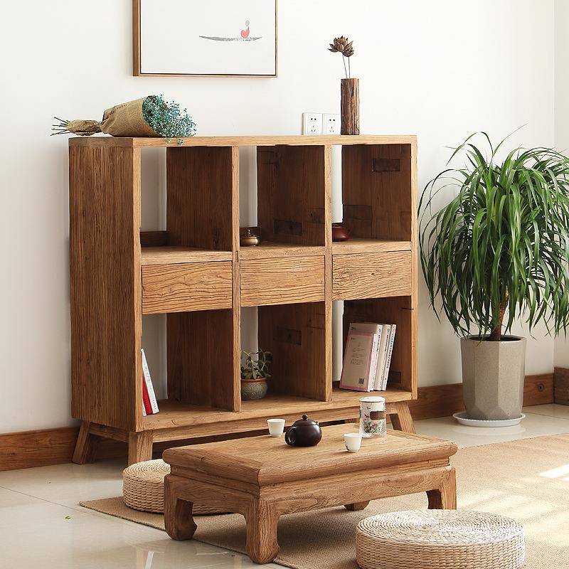 老榆木置置物柜客30433厅物实木用储柜家子中式简约收纳物餐厅边