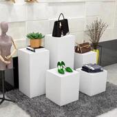 哑光黑477地色高低展示块台服立装 店展示架方形方体模特摄影方增