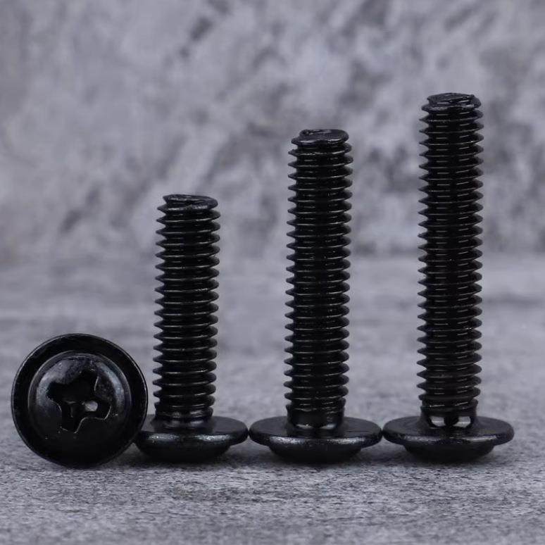 PW机M镀103十字盘头自带黑垫圈螺螺丝钉M2/M3柜圆头钉电脑机箱螺