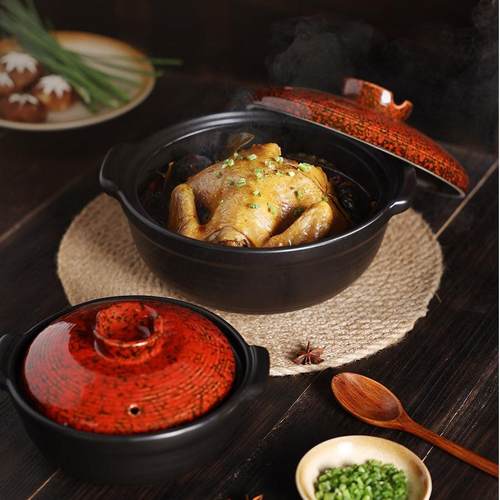 中高式温颜值新款砂锅炖TG-001-1锅家用锅明火石耐高煲汤陶瓷沙锅