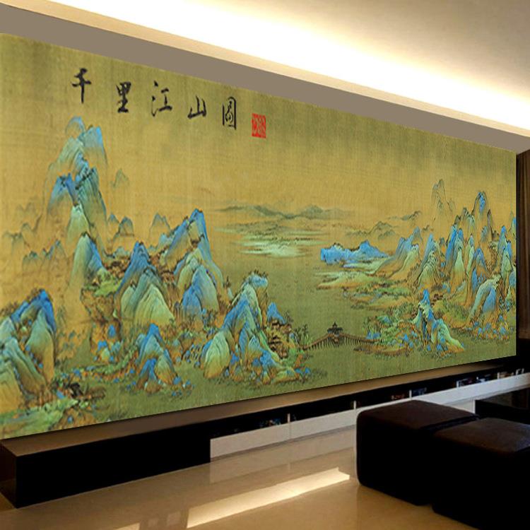 5十d钻画千里江山图点钻字石绣满钻石绣客厅A7668风山景水大画AL1