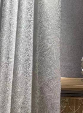 厂家7834新款加遮光窗帘油奶白品提花面料客厅卧室垂帘厚成窗帘