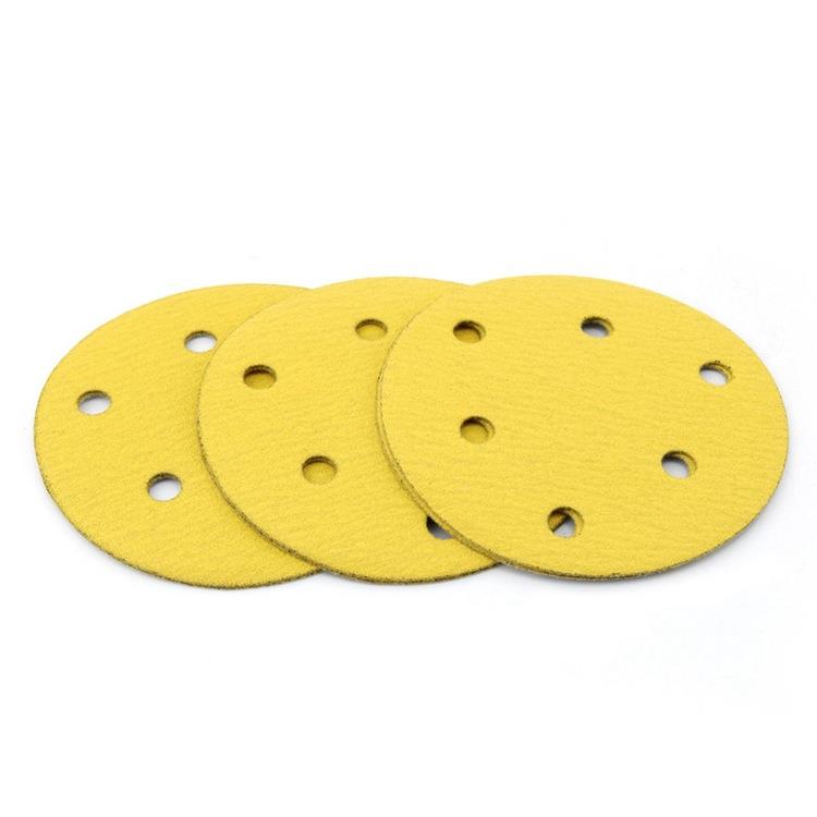 猛砂士5寸6孔干磨砂黄砂12mm圆盘砂皮5汽车工业60目（10打磨碟MS