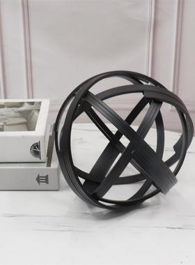 现代简楼约黑色金属线球样板房售卧室书客厅房餐厅卧室桌面部BJ00