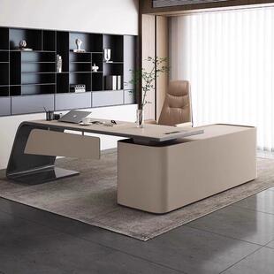 烤公桌简约漆现985代桌椅组合经办理主书桌总裁L型桌子管大班台