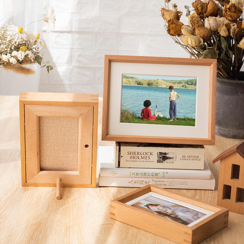 实质木榉木相框洗照/片做相片册榫卯3013卯榫摆台相框67/10寸榉木