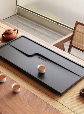 乌公金石茶PHL用盘家办款简约桌面嵌入式茶盘带排水茶托盘小型沥