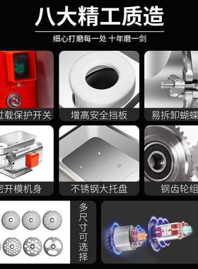 绞肉商用大功率绞馅台机打肉机机式碎肉机鸡架绞肉块机灌IKI肠机