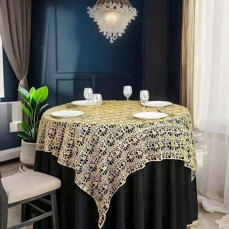 定制酒店LK016餐桌布桌饭店台布布宴艺餐厅会镂空金桌色节庆方形,节庆用品/礼品,桌裙蓬蓬纱,淘宝优惠券,粉丝福利购,淘宝优惠卷