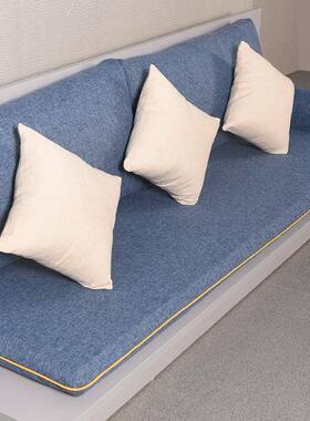 木沙发坐红ROI垫皮沙发垫地台木沙发坐垫带靠厚背加记忆棉实海绵