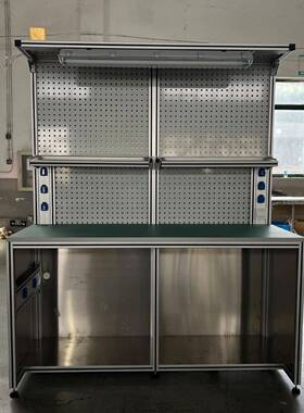 车间工作铝铝型材工作台铝合金CJO金移动工机作台设备柜合防护围