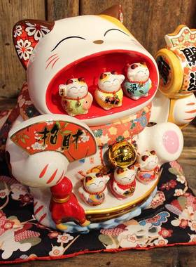 钱特大号招财猫开业摆件旺财大嘴招财猫存招财开运罐陶瓷招35129