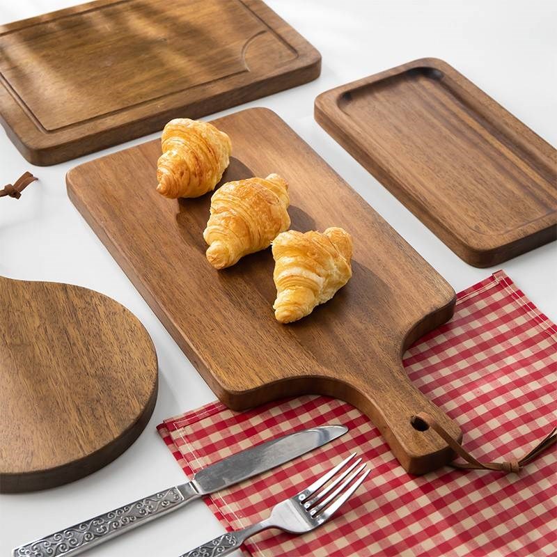核桃木正餐盘木托盘西餐全木面包E板牛排板切菜板水果板披萨板
