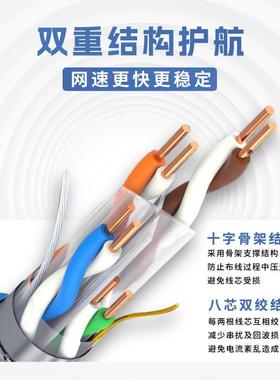 现货家直7销SFTPCAT6A无氧铜超六类网线六类千兆CLPJAT双屏蔽厂网