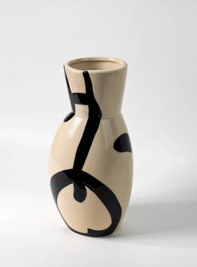 现代简约手绘GT-B059抽象树脂意花居瓶样板间别墅书房玄关餐桌创